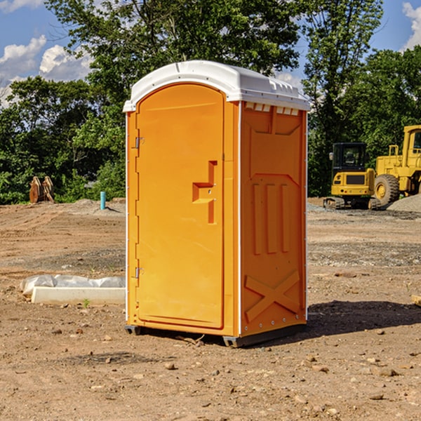 how often are the portable restrooms cleaned and serviced during a rental period in Leburn KY